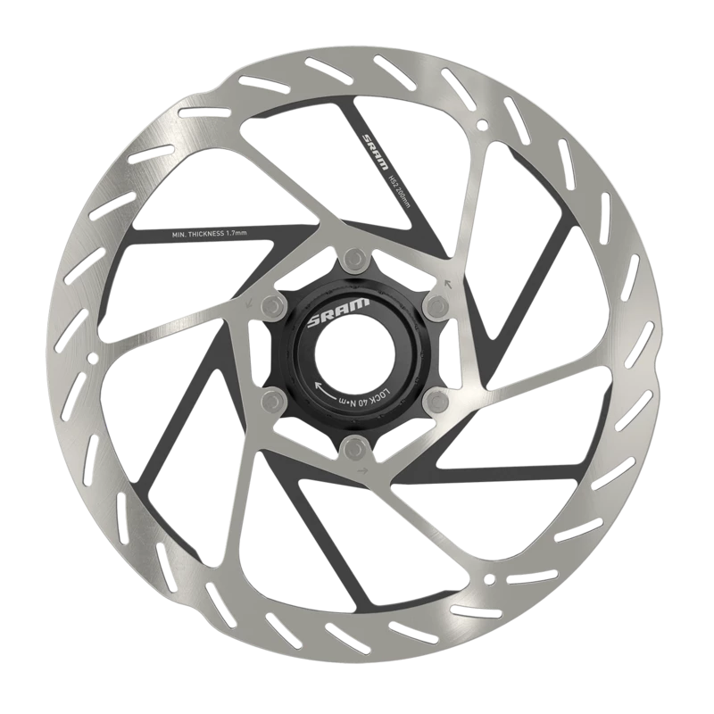 SRAM SRAM HS2 Disc Brake Rotor - 200mm, Center Lock, Rounded, Silver/Black