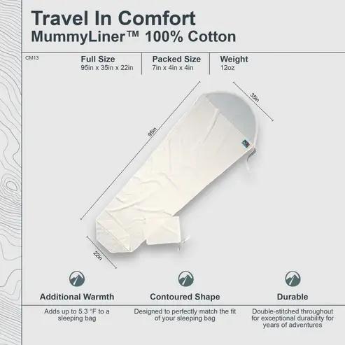 COCOON COCOON MummyLiner Cotton Sleeping Bag Liner