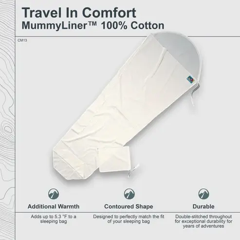 COCOON COCOON MummyLiner Cotton Sleeping Bag Liner