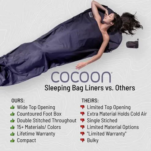 COCOON COCOON MummyLiner Silk Sleeping Bag Liner