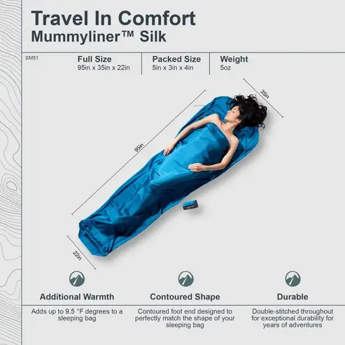 COCOON COCOON MummyLiner Silk Sleeping Bag Liner