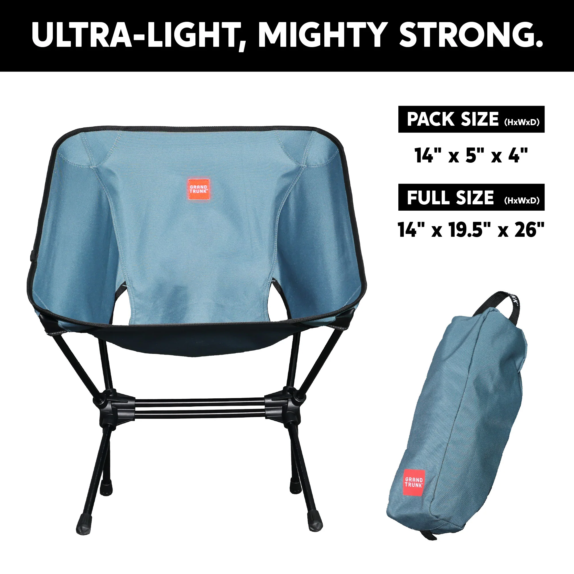Grand Trunk Grand Trunk Caddis HD Camp Chair Storm Blue