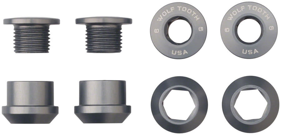 Wolf Tooth Components Wolf Tooth 1x Chainring Bolt Set of 4- 6mm Dual Hex Fittings