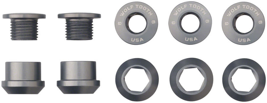 Wolf Tooth Components Wolf Tooth 1x Chainring Bolt Set of 5- 6mm Dual Hex Fittings