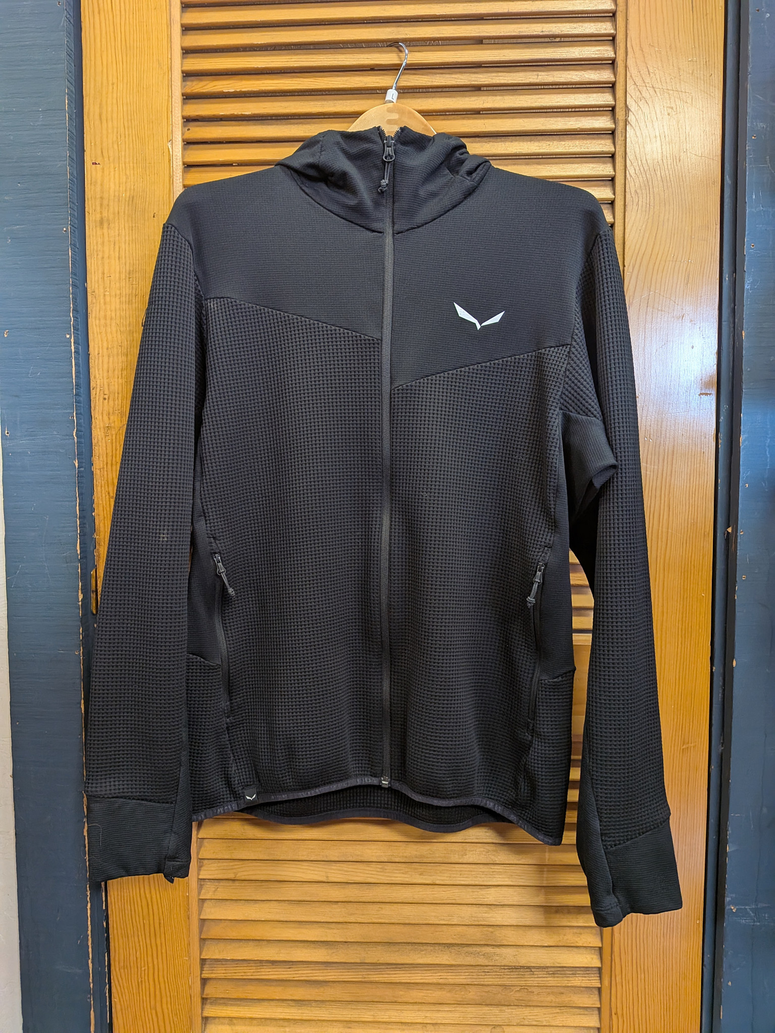 Salewa Used - Salewa Puez Waffle Mid Layer Touring Hoody Black Large