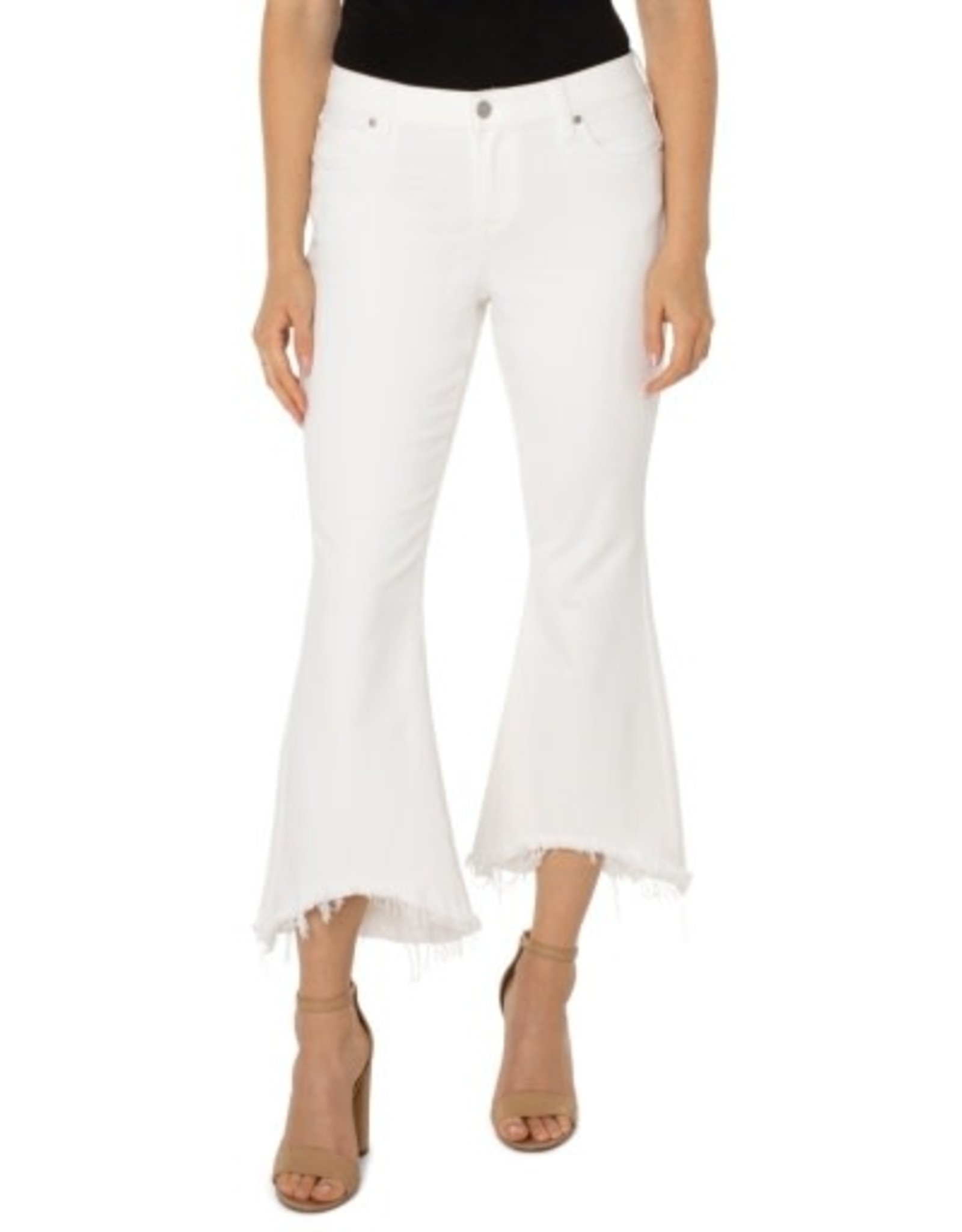 Liverpool Los Angeles Hannah Crop Flare with Curve Fray Hem  27in Inseam