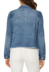 Liverpool Los Angeles Classic Jean Jacket with Fray Hem