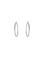 Boucles d'oreilles 45mm Anneaux tube Or blanc 10K