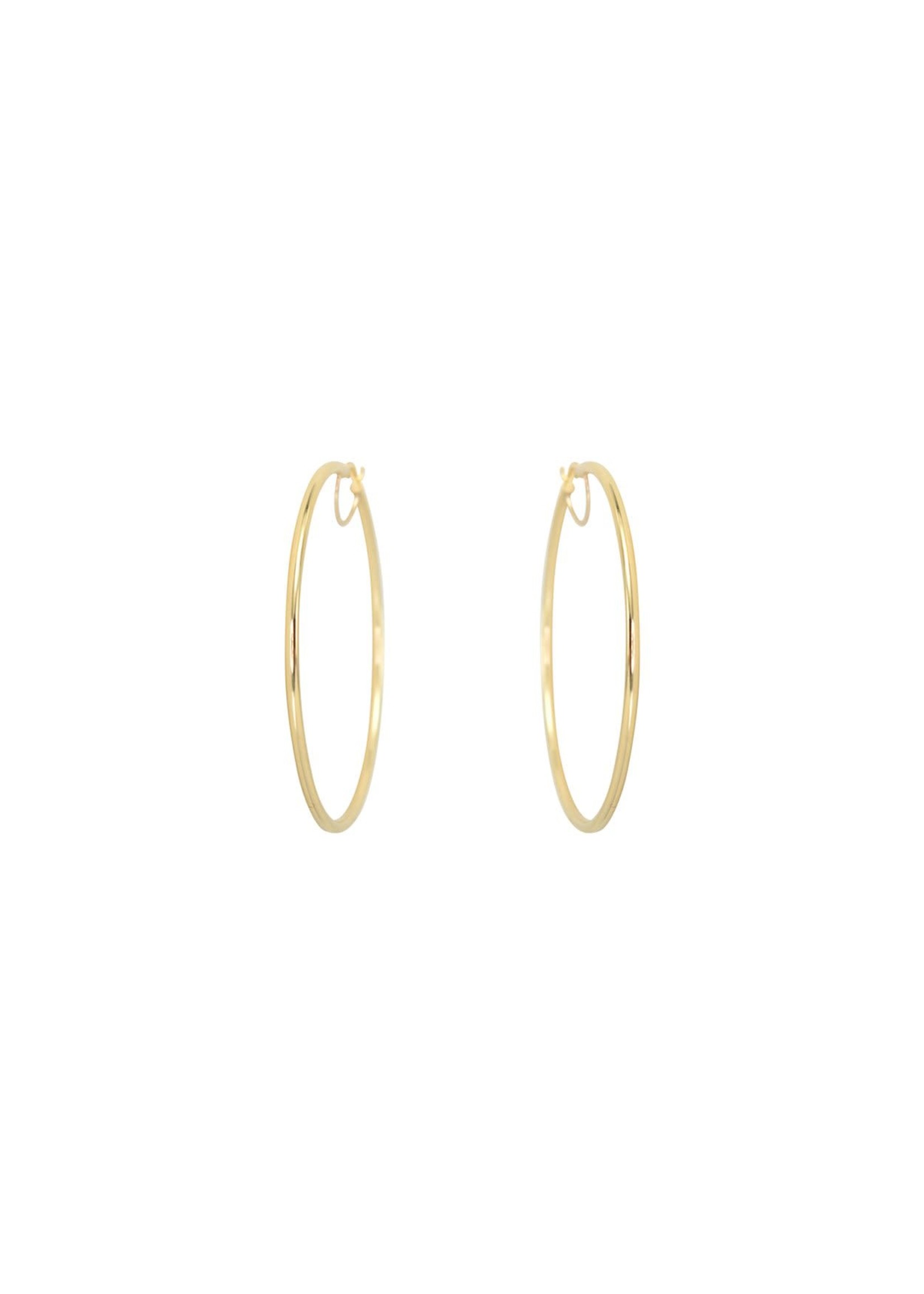 Boucles d'oreilles Grandes Anneaux tube Créole Or 10K