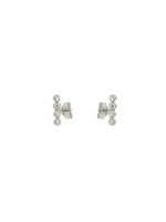 Boucles d'oreilles Stud avec boules Or blanc 10K