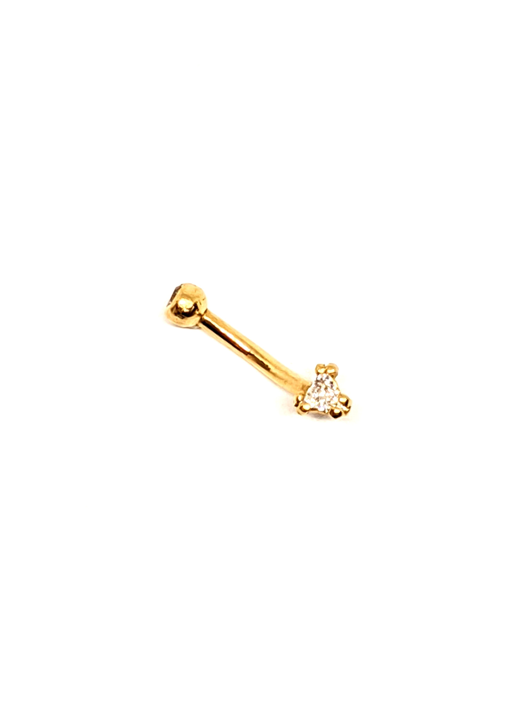 PARÉ Bijou corporel Helix Triangle Or 14K avec Cubique zirconium
