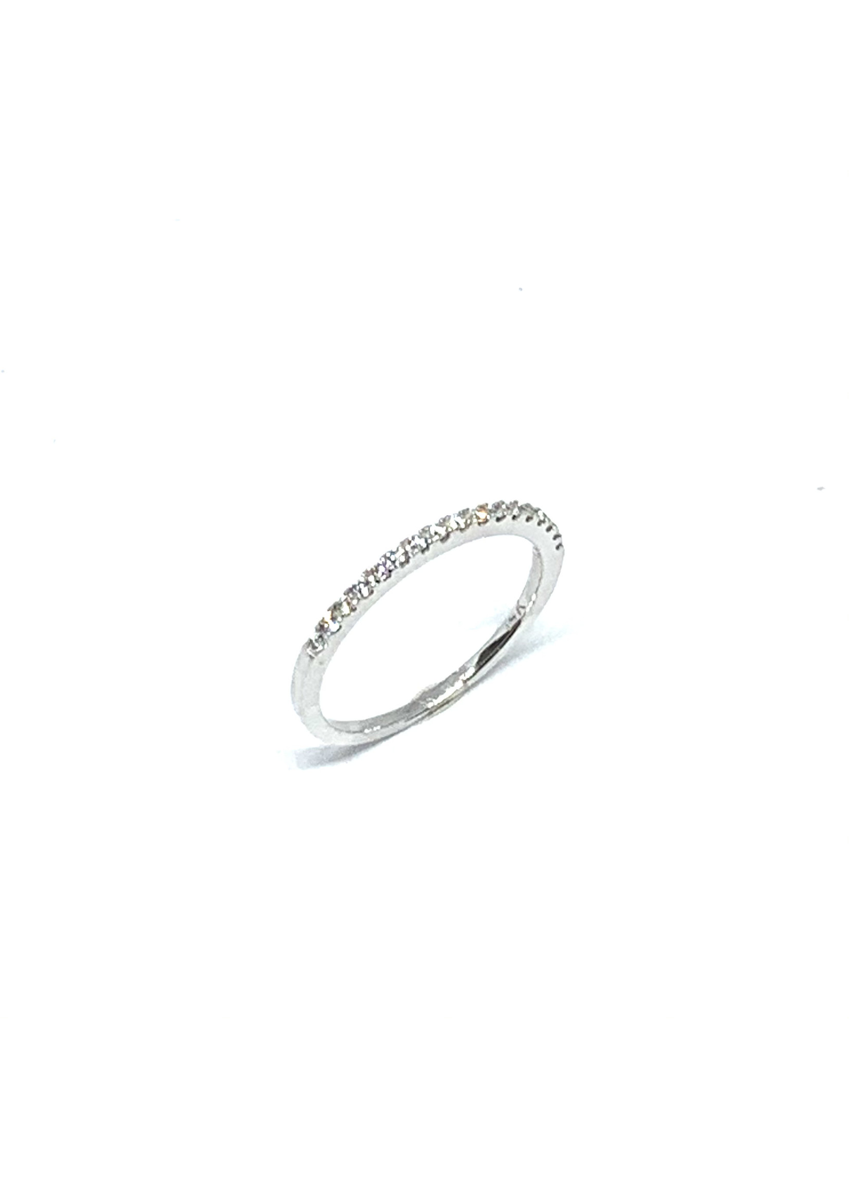 Jonc semi ternit Or blanc 14K avec Diamants Bijouterie Par