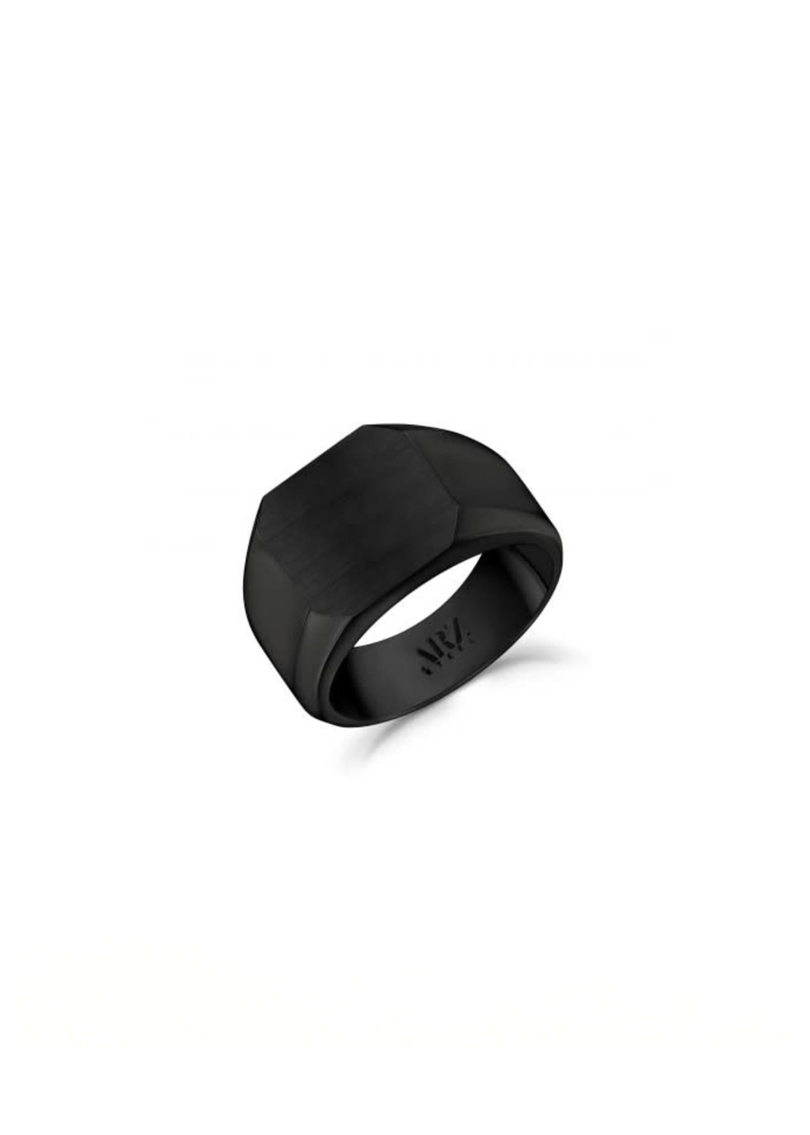 PARÉ Bague chevalière Steel acier brossé noir