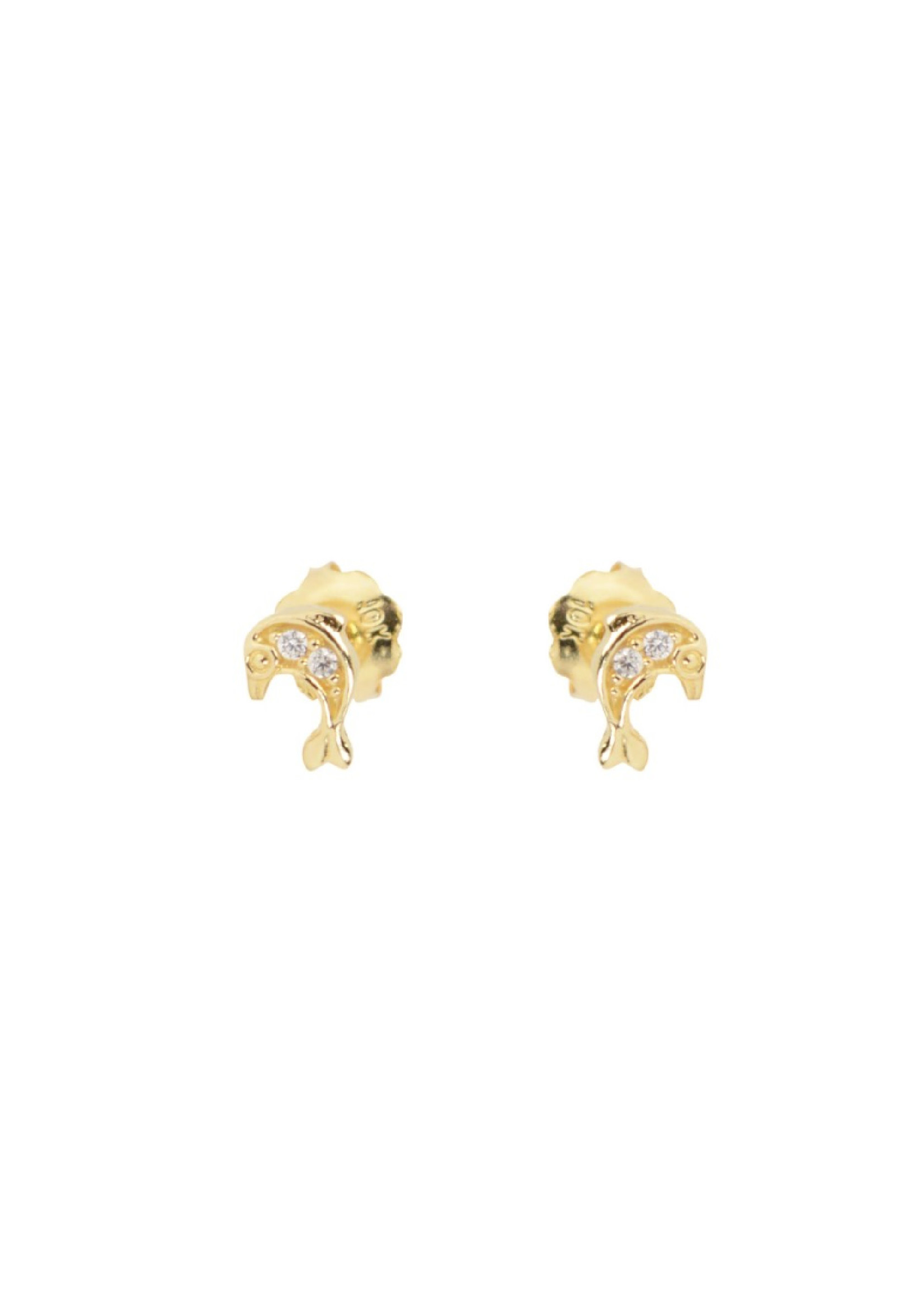 PARÉ Boucles d'oreilles pour enfants Dauphin en Or 10K