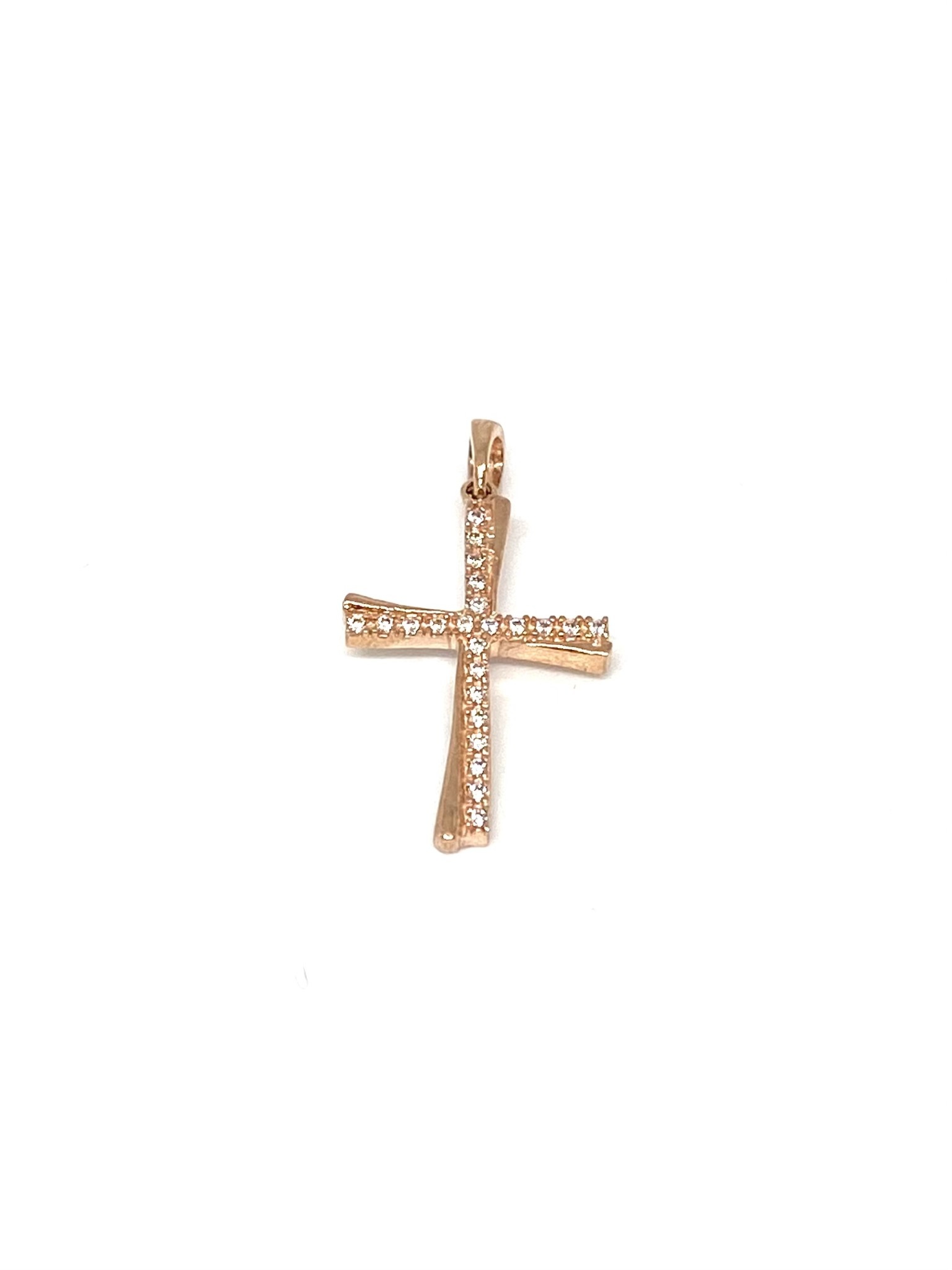 Collier Croix Doré Rose & Vert Résine - Longueur 70 Cm - Bijou Fantaisie Occasion