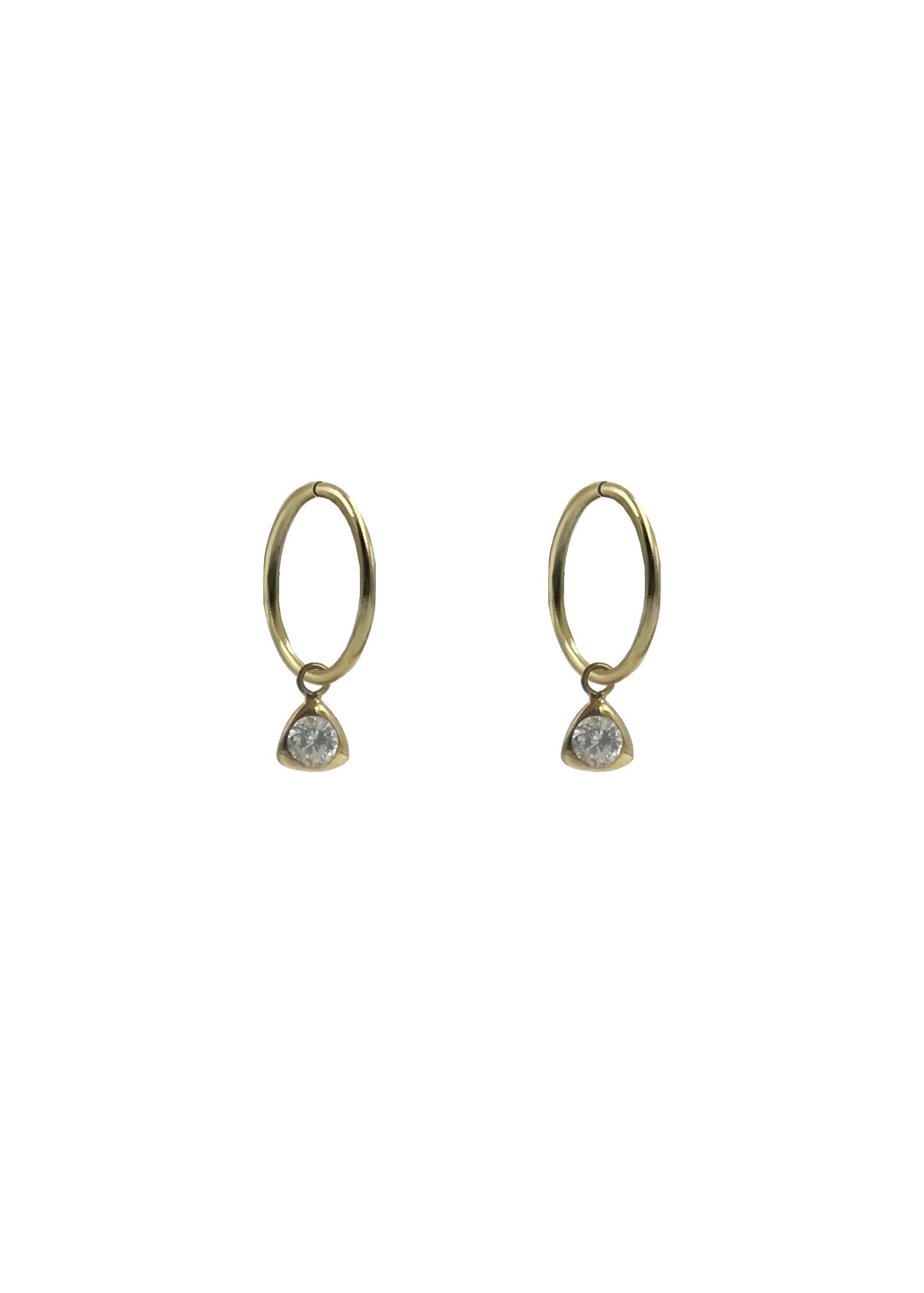 Boucles d'oreilles Dormeuses Triangle Or 10k