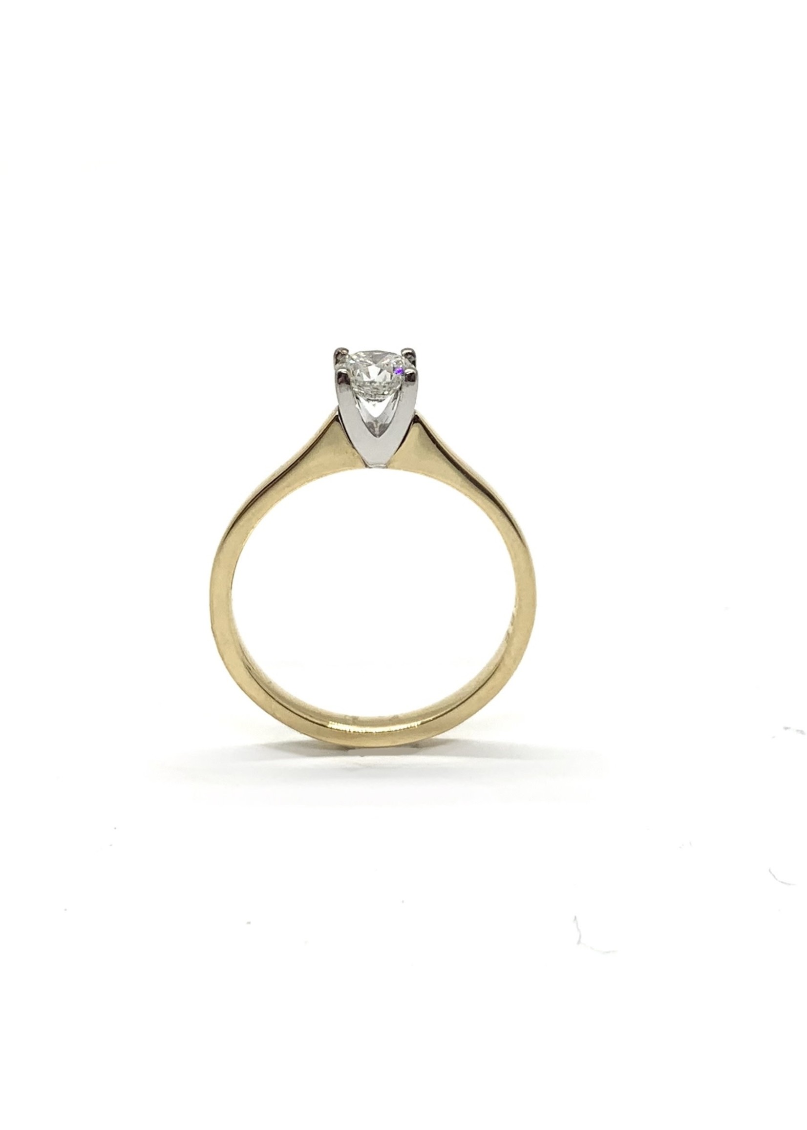 PARÉ Bague solitaire Or 14k avec diamant 0,42ct