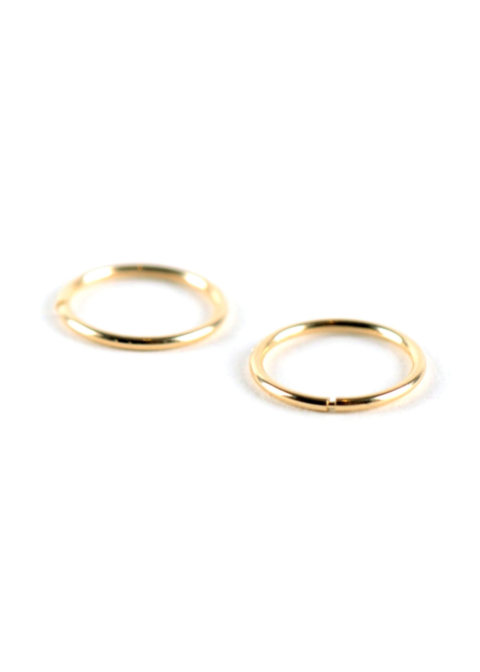 PARÉ Boucles d'oreilles dormeuses anneaux pour femme ou enfant en Or 10K