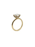 PARÉ Bague solitaire «de rêve» avec Moissanite cushion et diamants Or 14K