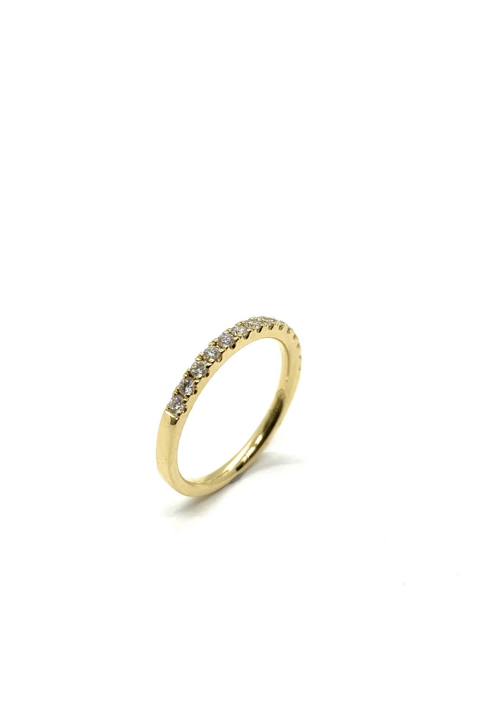 Jonc semi-éternité Or 18K avec diamants véritables naturels