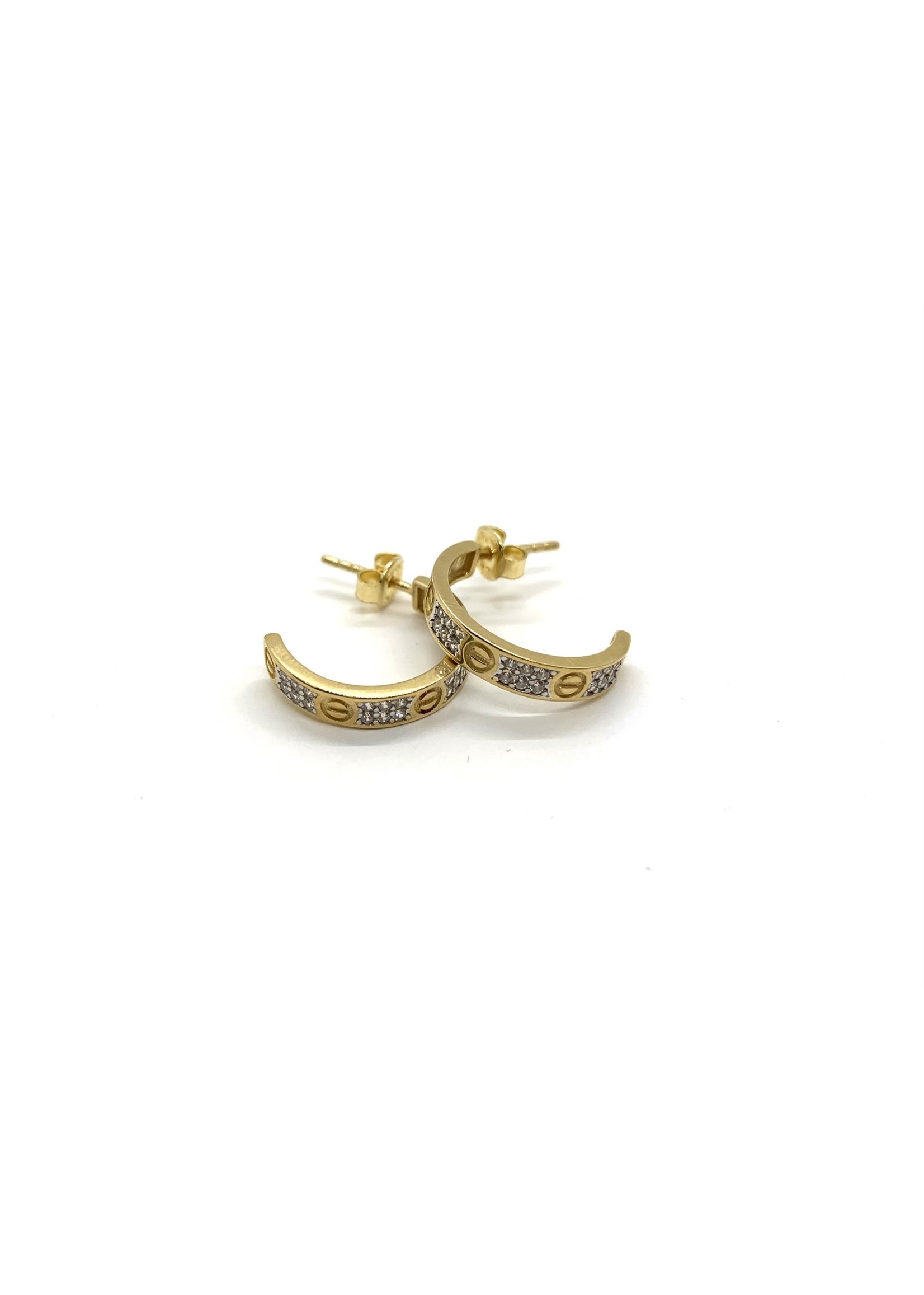 PARÉ Boucles d'oreilles demi-anneau style Cartier Or 10K