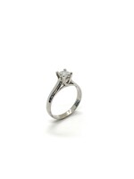 Bague solitaire avec diamant princesse Or blanc 14K