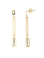 Boucles d'oreilles stud pendantes Or 10K 2 tons GO10