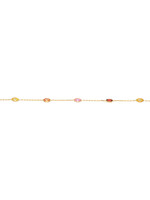 Bracelet mini-forçat Or 10K avec pierres VI60-6