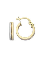 Boucles d'oreilles anneaux doubles Or 10K 2 tons VI40-7