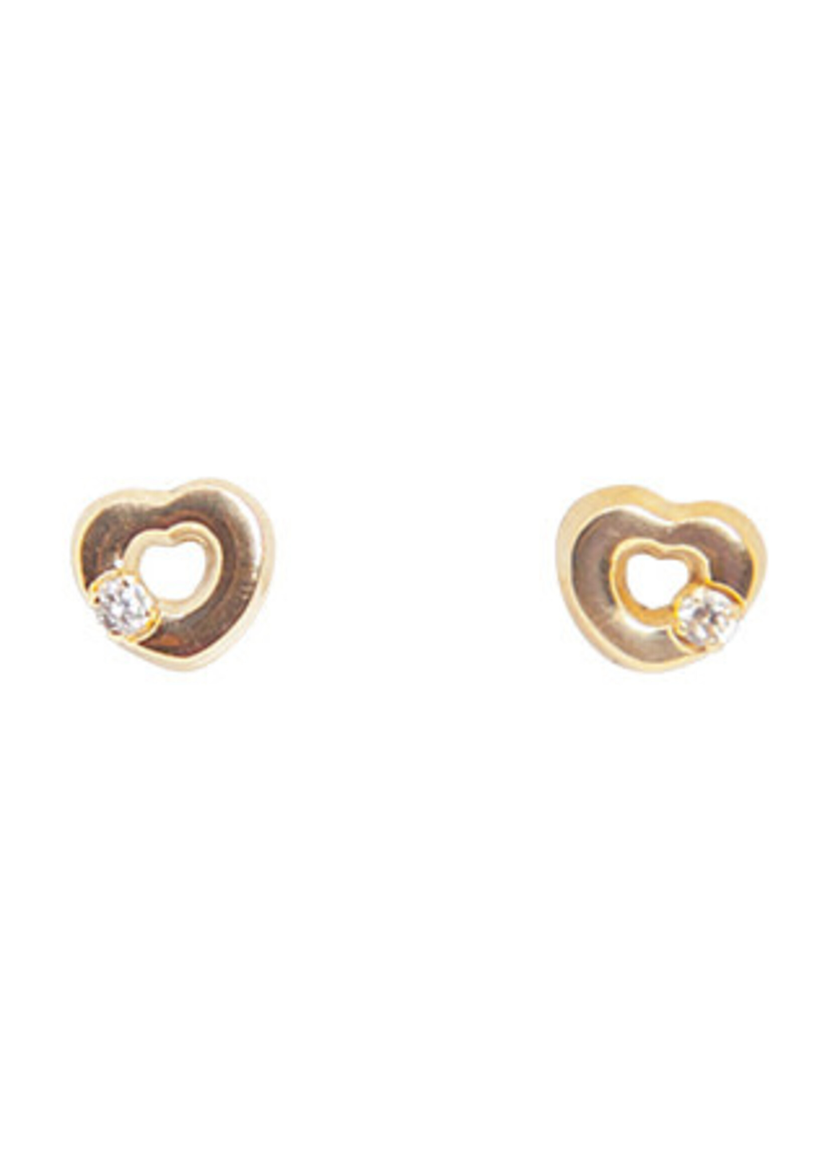 Boucles d’oreilles stud vissées cœurs Or 10K JL50-2