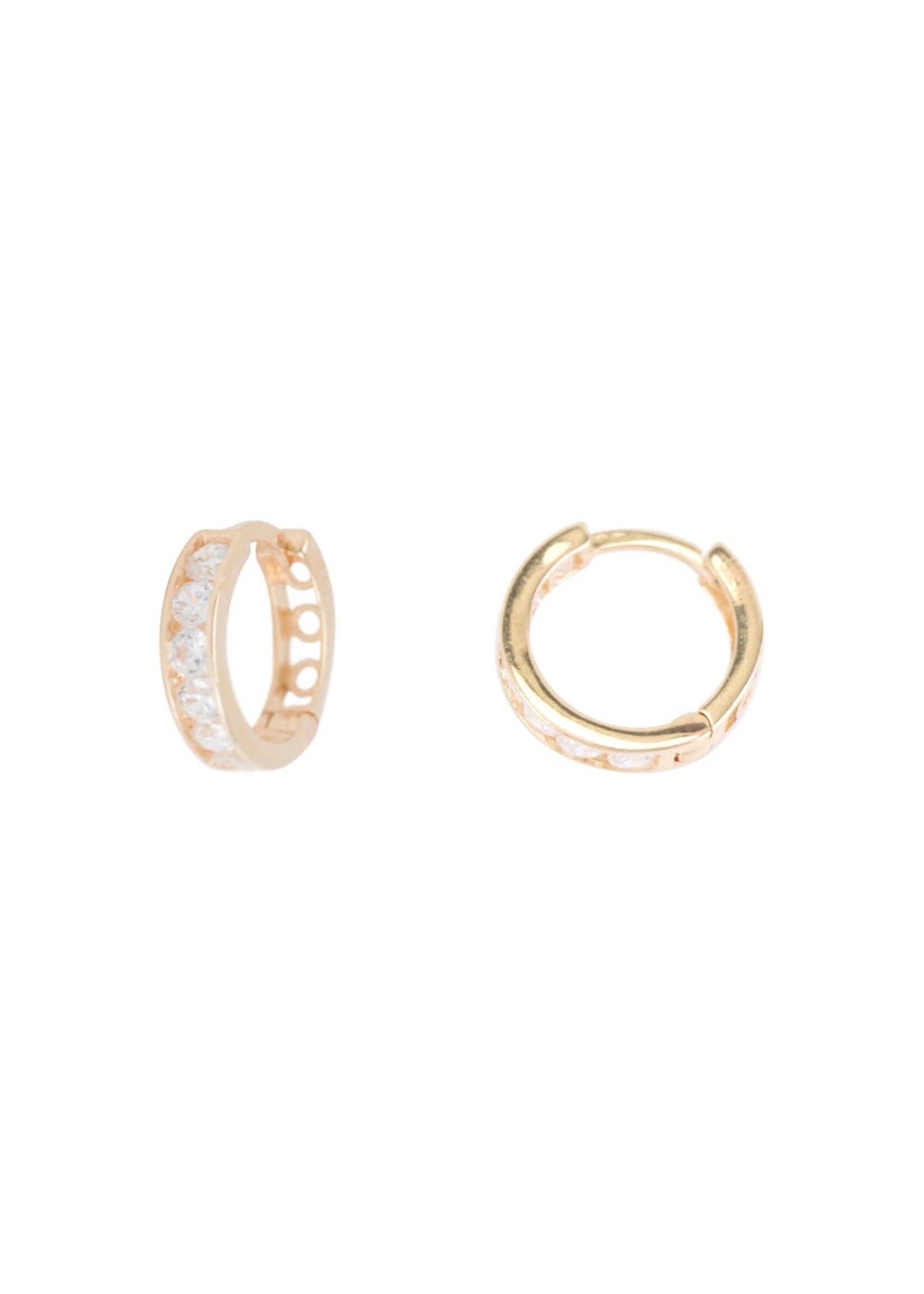 PARÉ Boucles d'oreilles Huggies pour enfant ou femme Or Rose 10K
