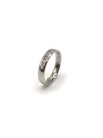 Jonc semi-éternité Or blanc 14K avec diamants naturels véritables