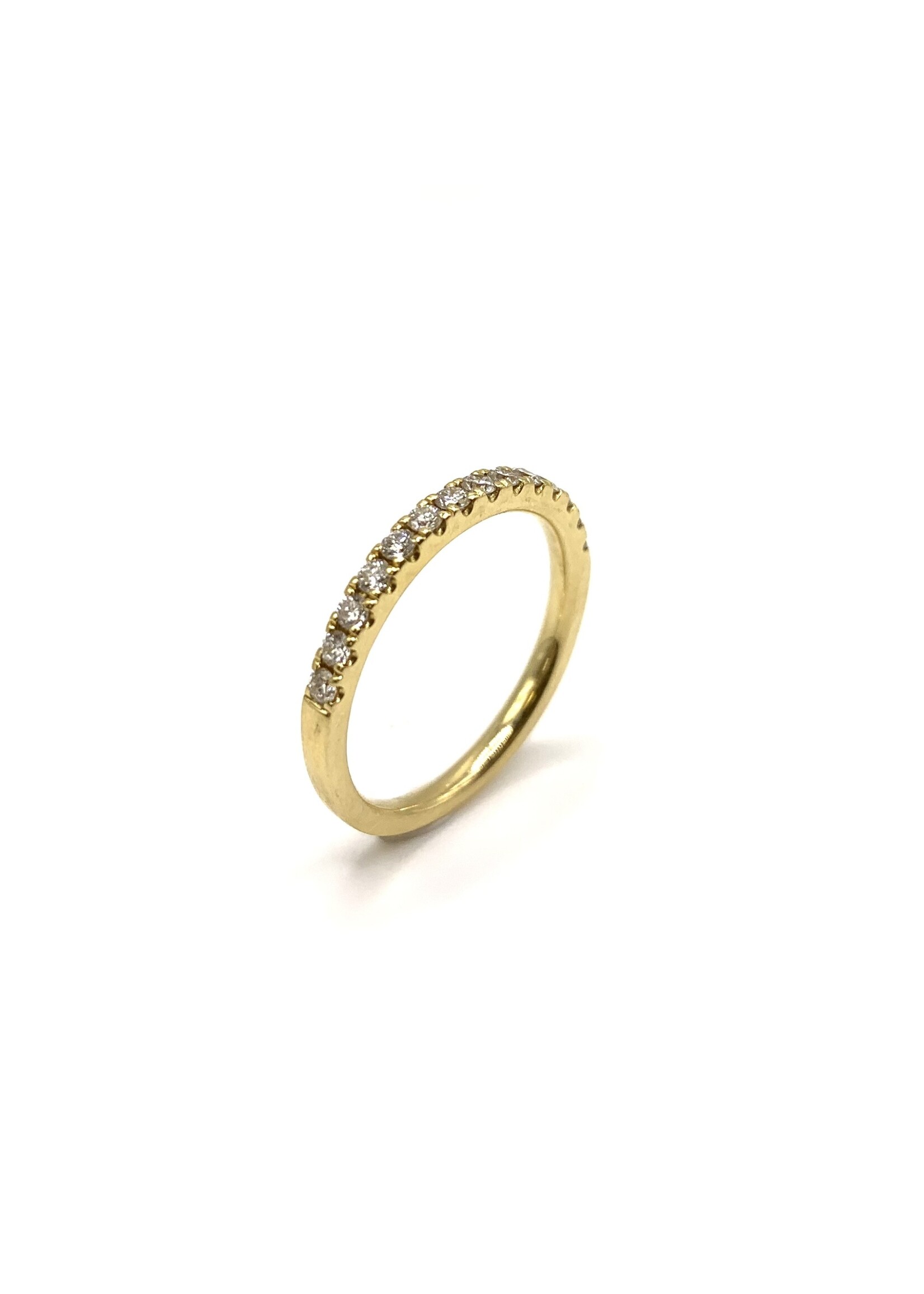 Jonc semi-éternité Or 18K avec diamants véritables naturels