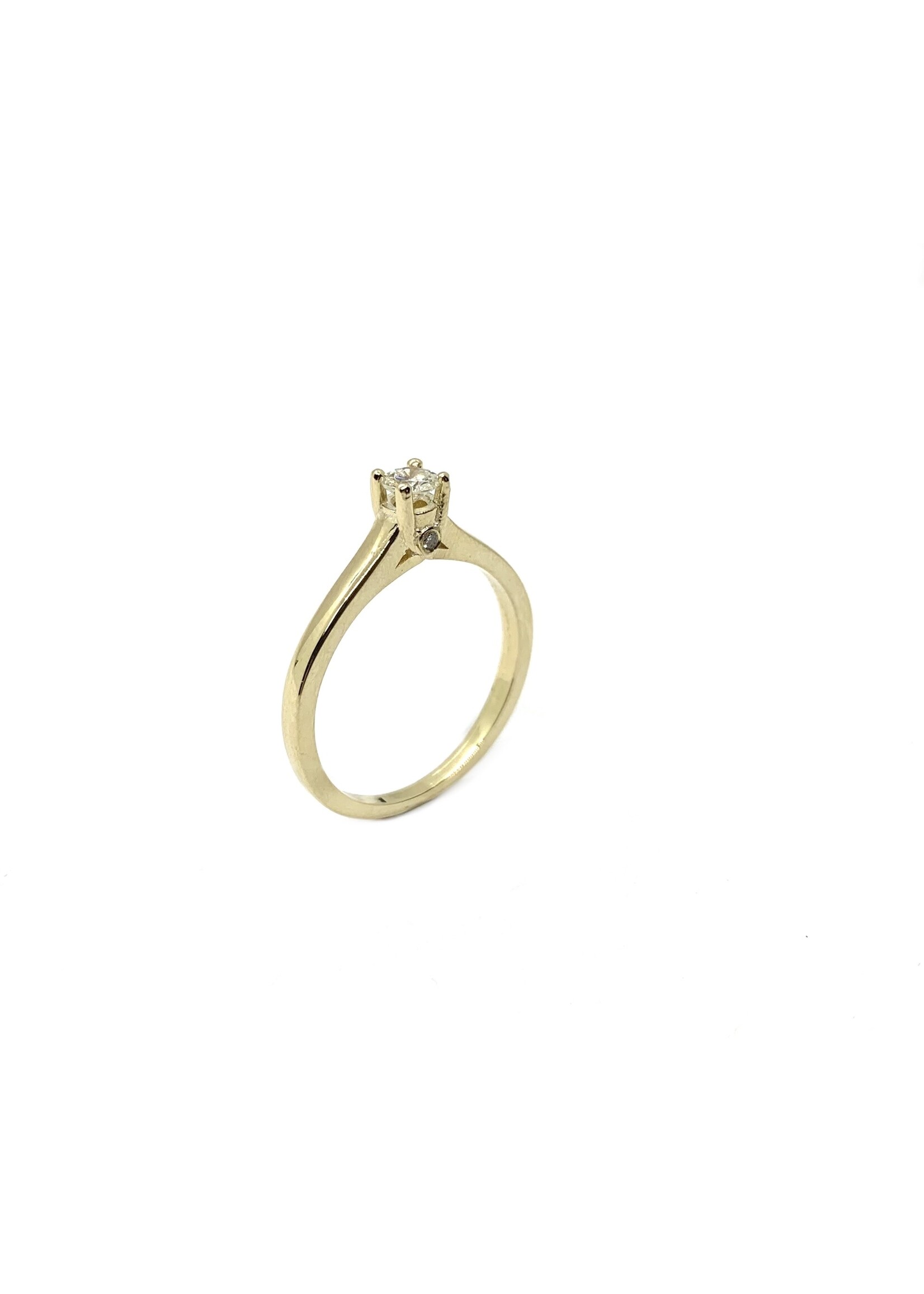 Bague solitaire avec diamants naturels Or 10K