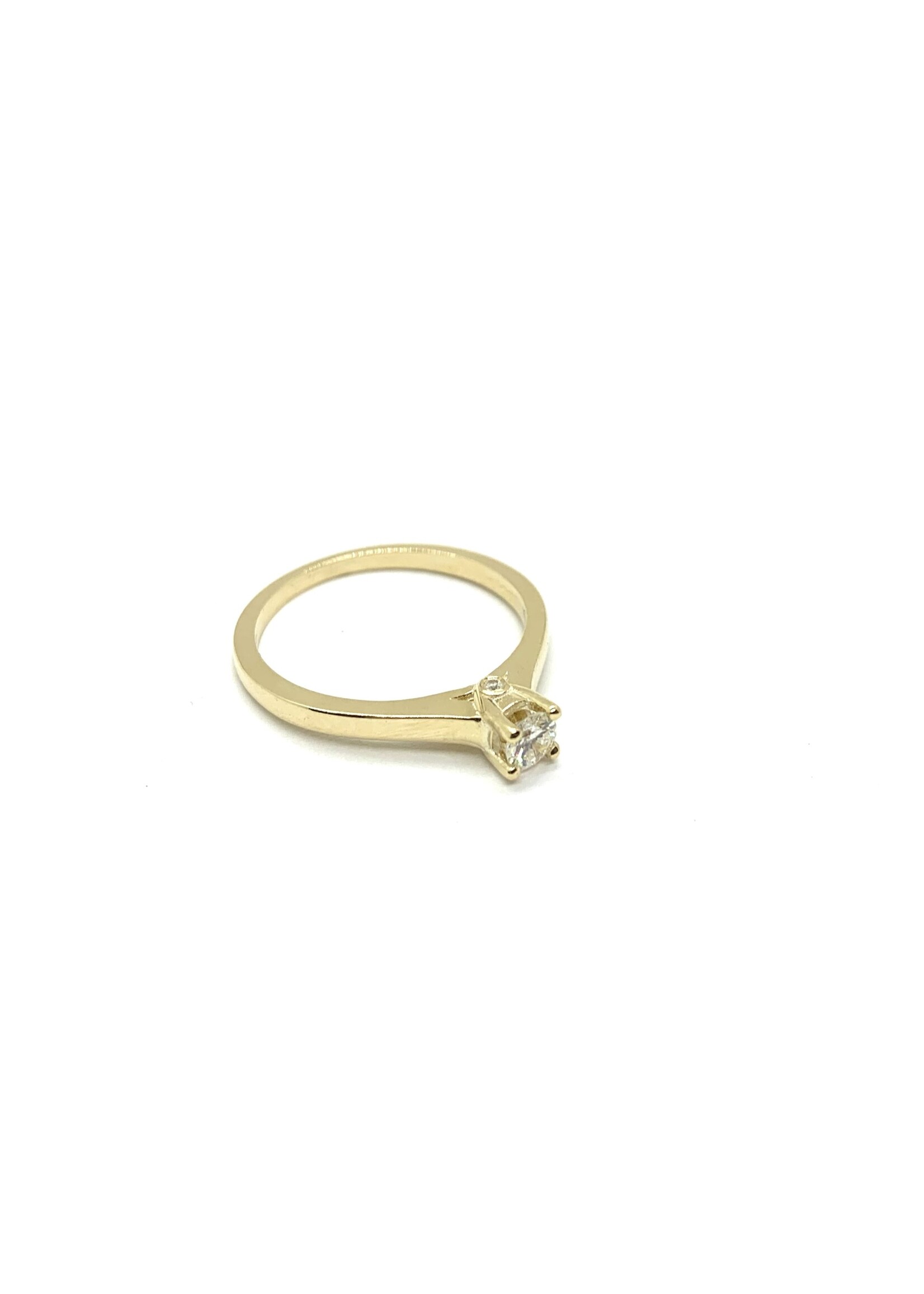 Bague solitaire avec diamants naturels Or 10K