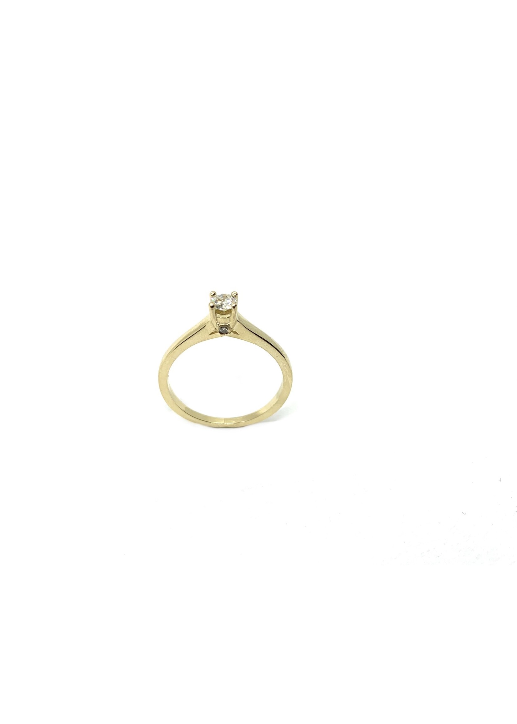 Bague solitaire avec diamants naturels Or 10K