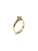 PARÉ Bague solitaire cathédrale avec diamant naturel Or 14K 2 tons
