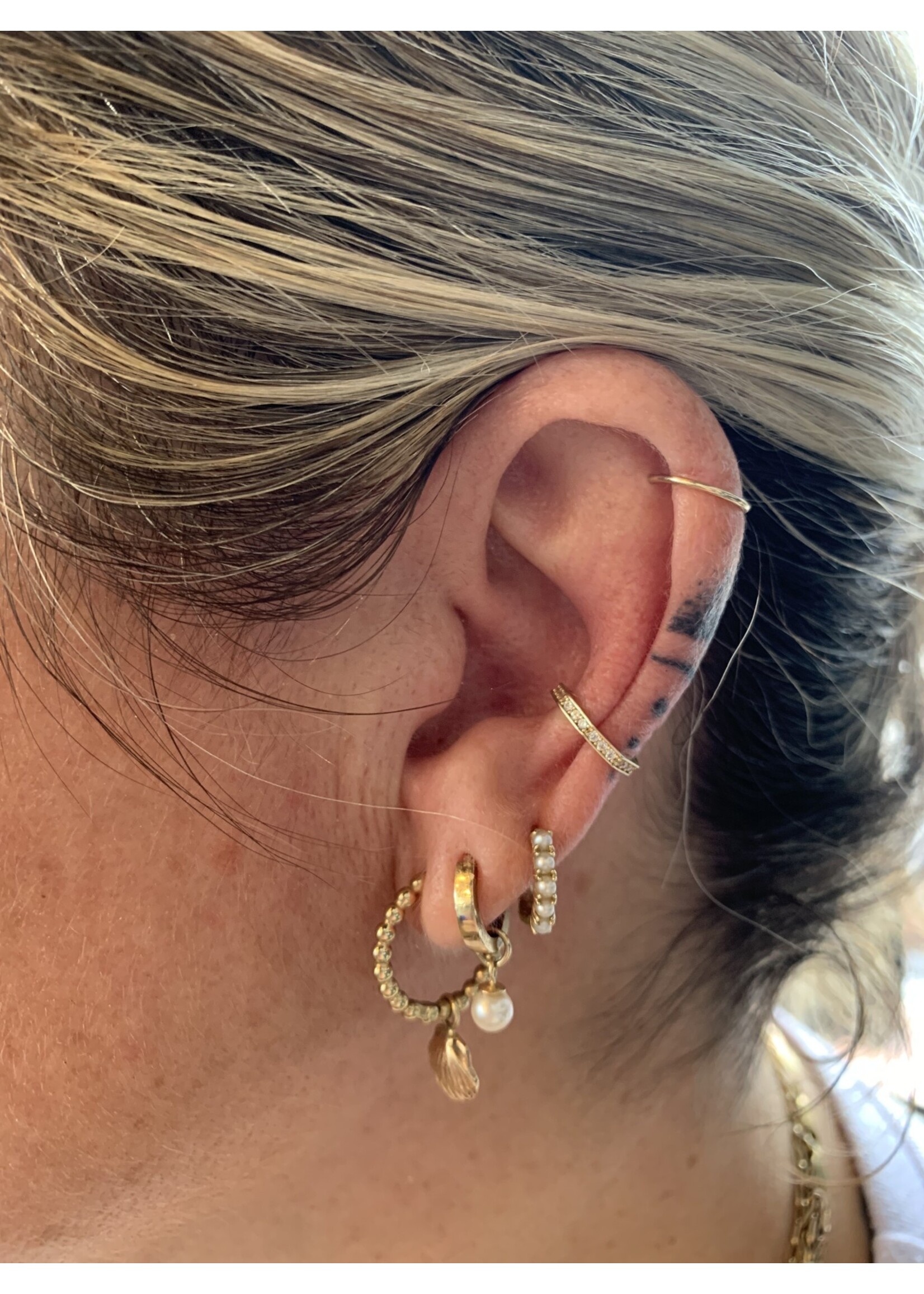 Bague d'oreille Hexagonal sans perçage en Or 10K