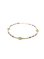PARÉ Bracelet enfant cœurs et pierres violettes Or 10K