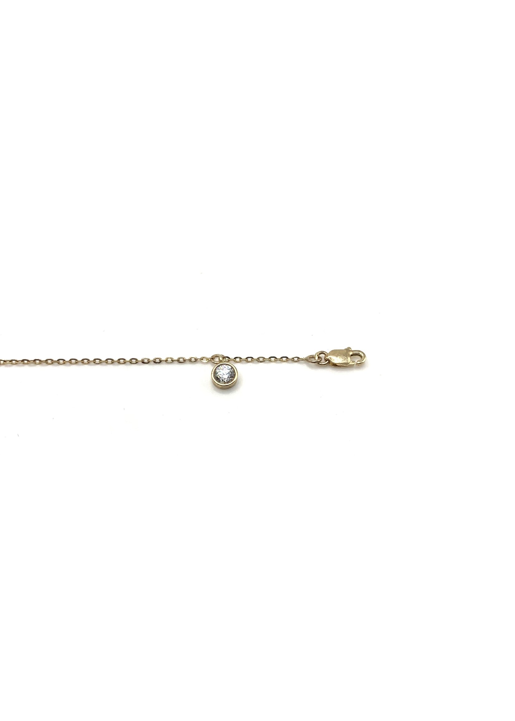 PARÉ Bracelet enfant mini forçat avec coeur et breloque brillant Or 10K