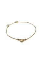 PARÉ Bracelet enfant mini forçat avec coeur et breloque brillant Or 10K