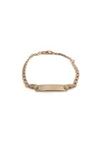 Bracelet enfant forçat double plaque gravable Or 10K