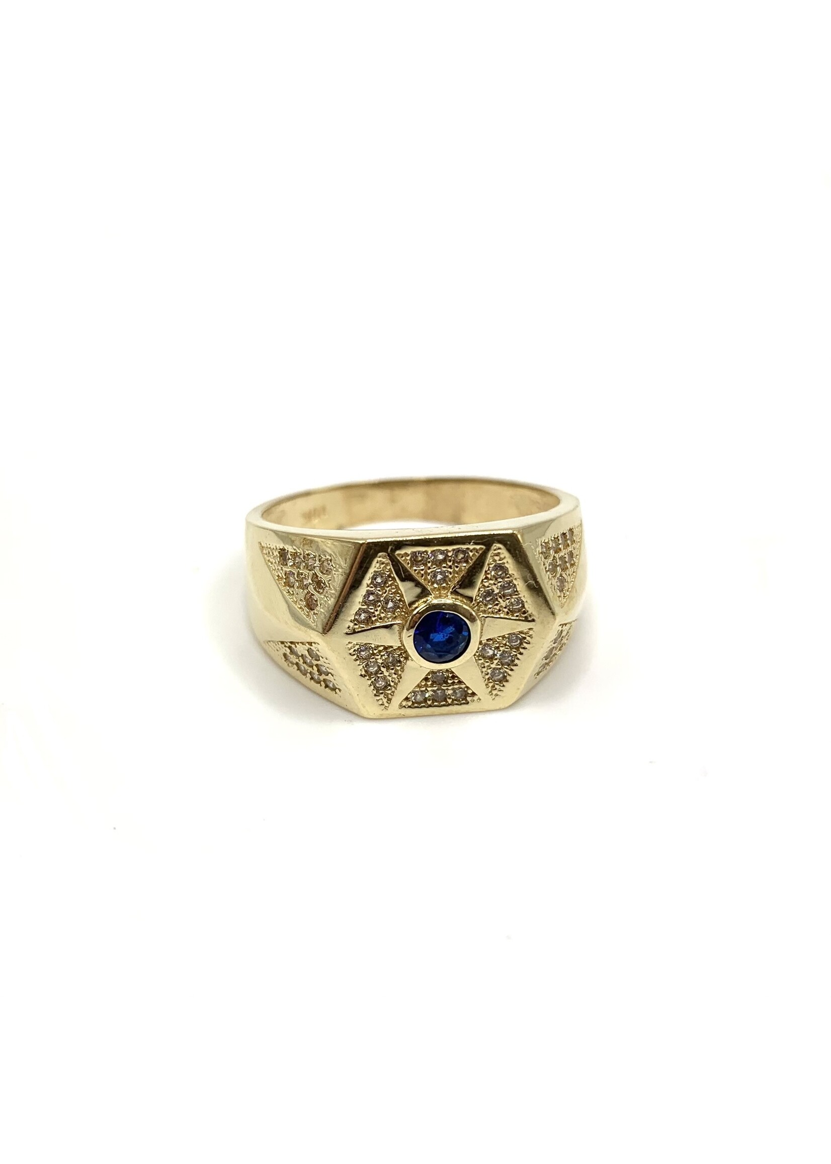 PARÉ Bague chevalière étoilé avec Saphir Or 10K