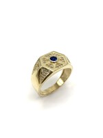 PARÉ Bague chevalière étoilé avec Saphir Or 10K