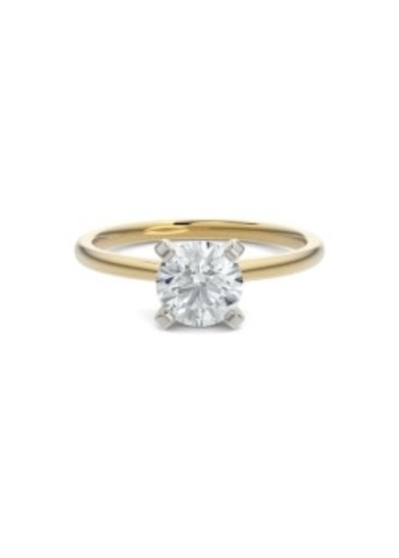 Bague solitaire diamant Or 14K 2 tons