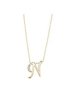 PARÉ Pendentif Lettre « N » diamants naturels  Or 14K avec chaîne incluse