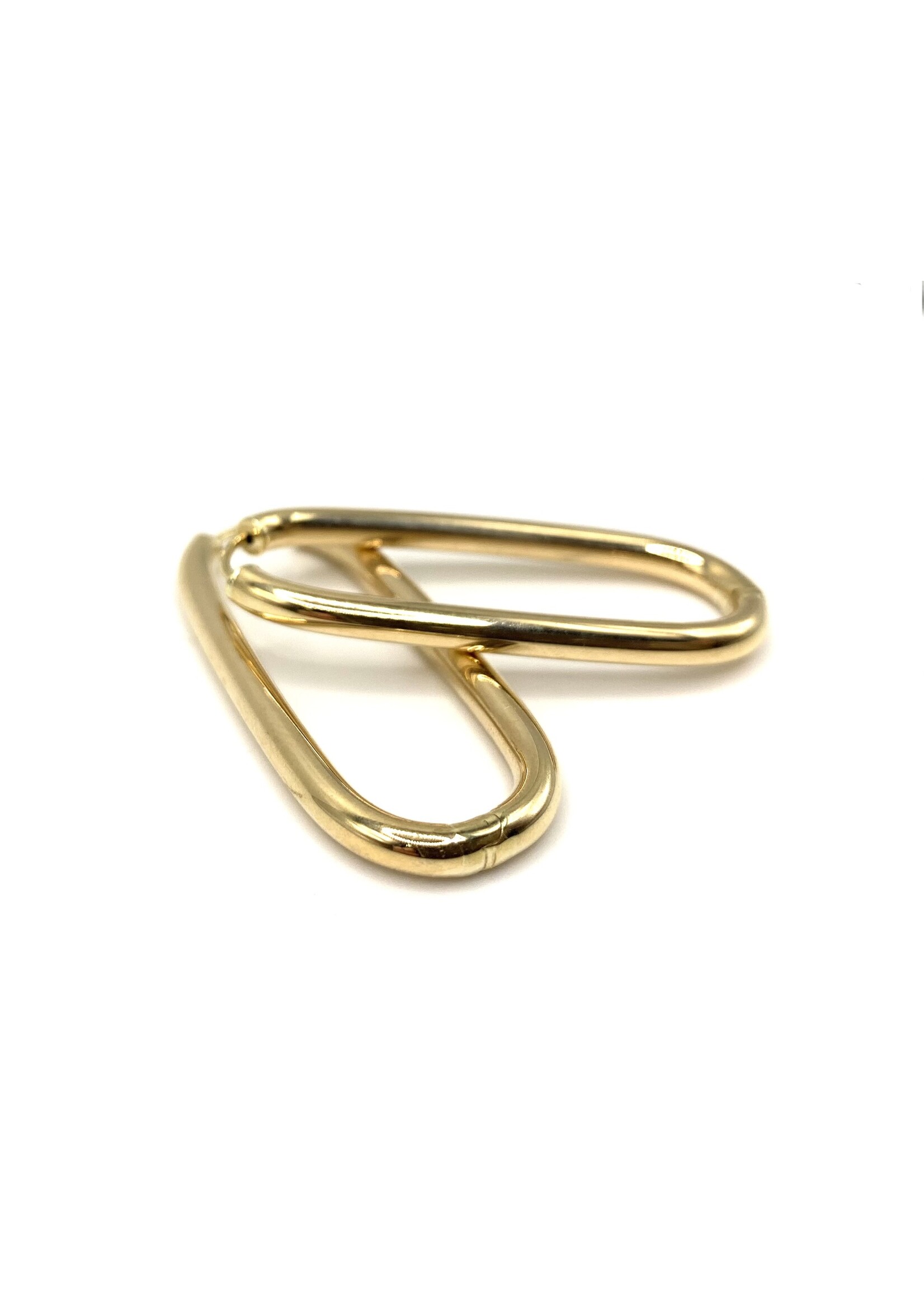 Boucles d'oreilles anneaux ovale Or 10K