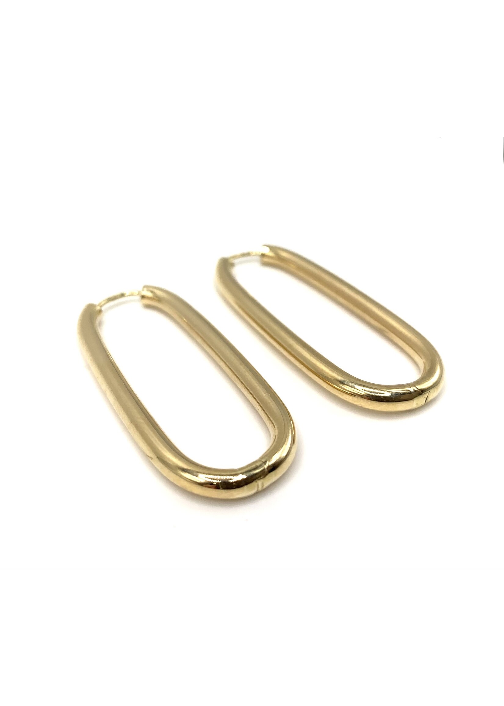 Boucles d'oreilles anneaux ovale Or 10K