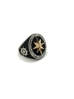 PARÉ Bague Chevalière  boussole argent 925