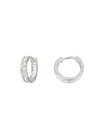 PARÉ Boucles d'oreilles Huggies pour femme ou enfant en Or Blanc 10K